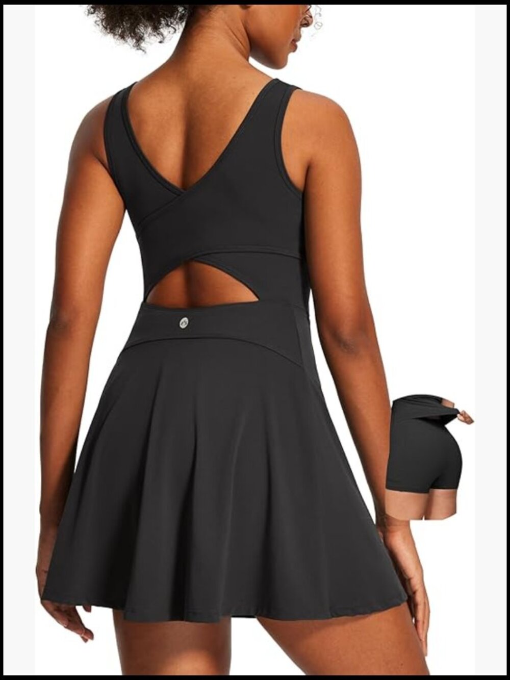 Athletic Tennis Dress with Built-In Shorts Removable Pads Active Golf Dress
